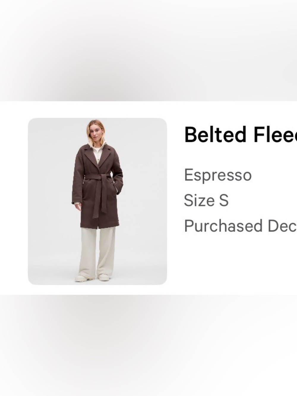 lululemon athletica Espresso Belted Trench Coat